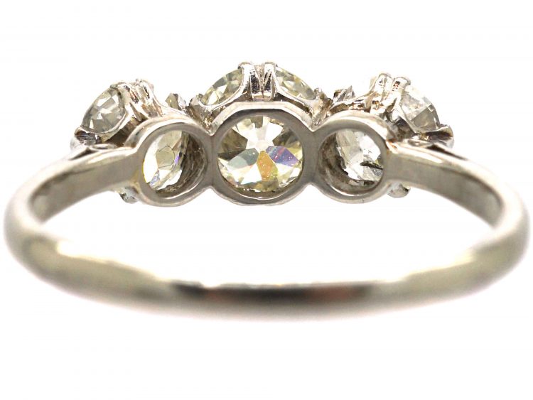 Art Deco Platinum, & Diamond Three Stone Ring