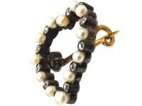 Edwardian Natural Pearl & Diamond Witch's Heart Brooch