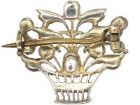 Edwardian Silver, Marcasite & Coloured Paste Giardinetti Brooch