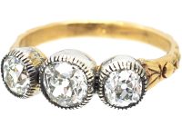 Victorian Three Stone Old European Diamond Ring