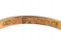 Edwardian 9ct Gold Flower Ring set with Four Garnets & a Natural Pearl