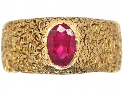 Russian 14ct Gold Ring set with a Ruby