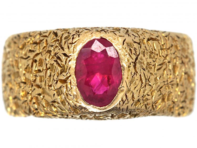 Russian 14ct Gold Ring set with a Ruby