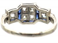 Mid 20th Century French Platinum, Sapphire & Diamond Ring by Jean-Thierry Bondt
