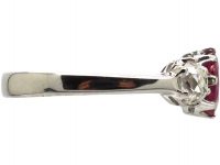 Early 20th Century Platinum, Ruby & Diamond Three Stone Ring