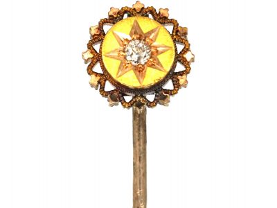 Victorian 15ct Gold Tie Pin set with a Diamond