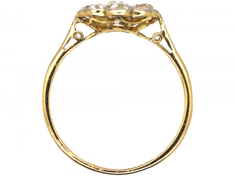 Edwardian 18ct Gold & Platinum, Diamond Daisy Cluster Ring