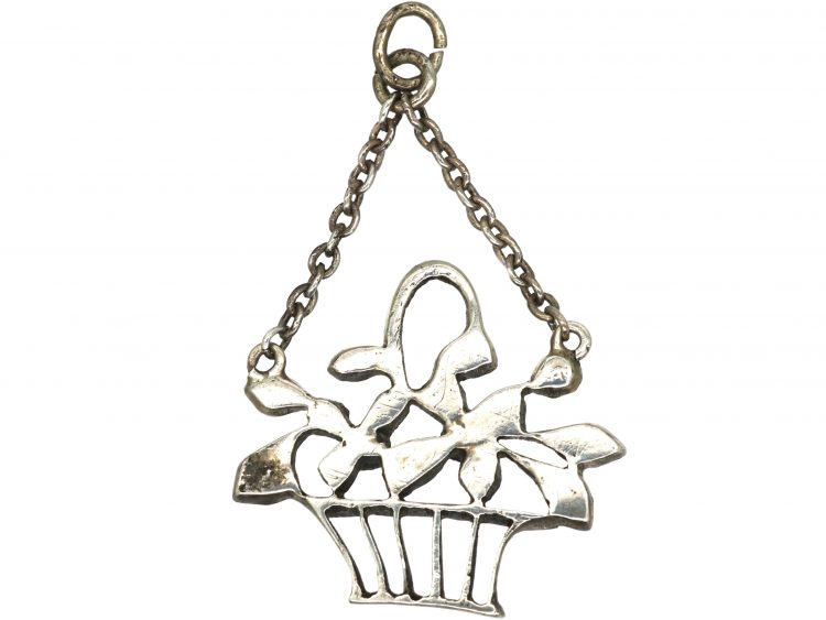 Edwardian Small Silver & Coloured Paste Giardinetto Pendant