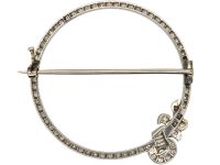 Art Deco Platinum & Diamond Circular Brooch