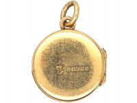 Edwardian Small Round 9ct Gold Locket set with a Natural Split Pearl