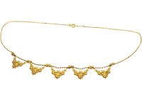 French 18ct Gold, Art Nouveau Garland Necklace