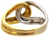 French 18ct White & Yellow Gold Knot Ring