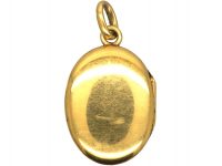 Edwardian 15ct Gold, Plain Oval Locket