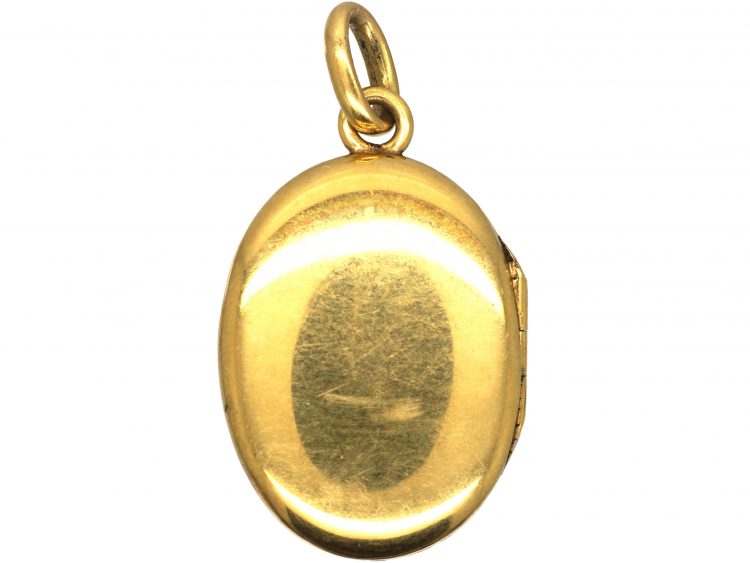 Edwardian 15ct Gold, Plain Oval Locket