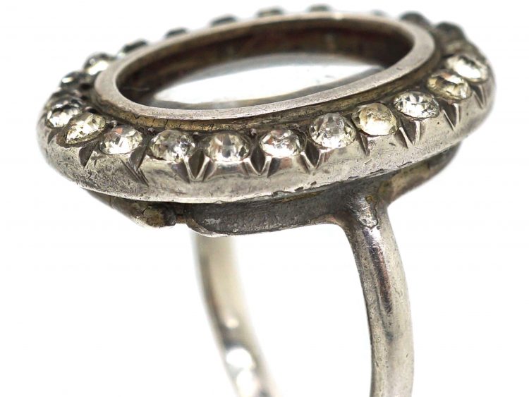 Early 20th Century Silver & Paste Locket Ring