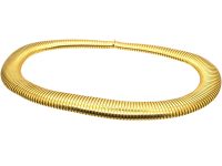French Retro 18ct Gold Tubo-Gas Graduated Collar