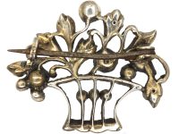 Edwardian Silver & Paste Giardinetti Flower Basket Brooch