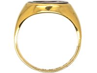 Victorian 18ct Gold Signet Ring set with a Bloodstone with Dolphin Intaglio