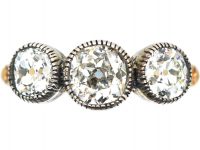 Victorian Three Stone Old European Diamond Ring