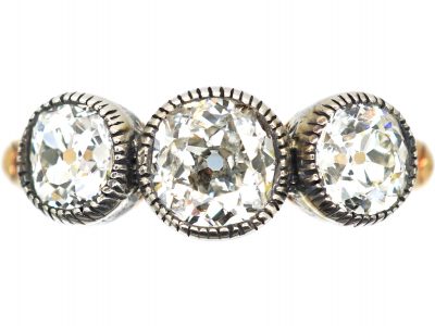 Victorian Three Stone Old European Diamond Ring
