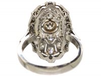 Early 20th Century 18ct Gold & Platinum Oval Ring set with Diamonds
