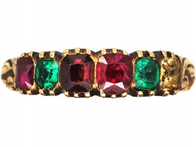 Victorian 15ct Gold Acrostic Ring that spells Regret