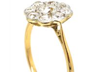 Edwardian 18ct Gold & Platinum, Diamond Daisy Cluster Ring