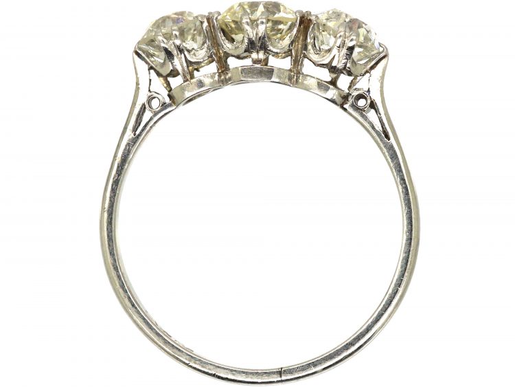 Art Deco Platinum, & Diamond Three Stone Ring