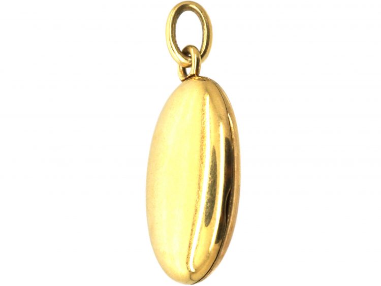 Edwardian 15ct Gold, Plain Oval Locket