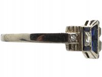 Mid 20th Century French Platinum, Sapphire & Diamond Ring by Jean-Thierry Bondt