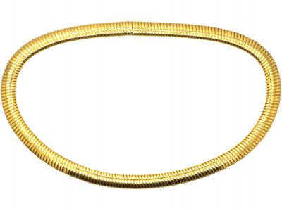 French Retro 18ct Gold Flexible Tubo-Gas Collar