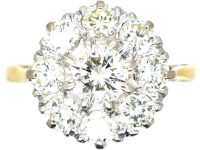 1950s 18ct Gold & Platinum, Diamond Cluster Ring