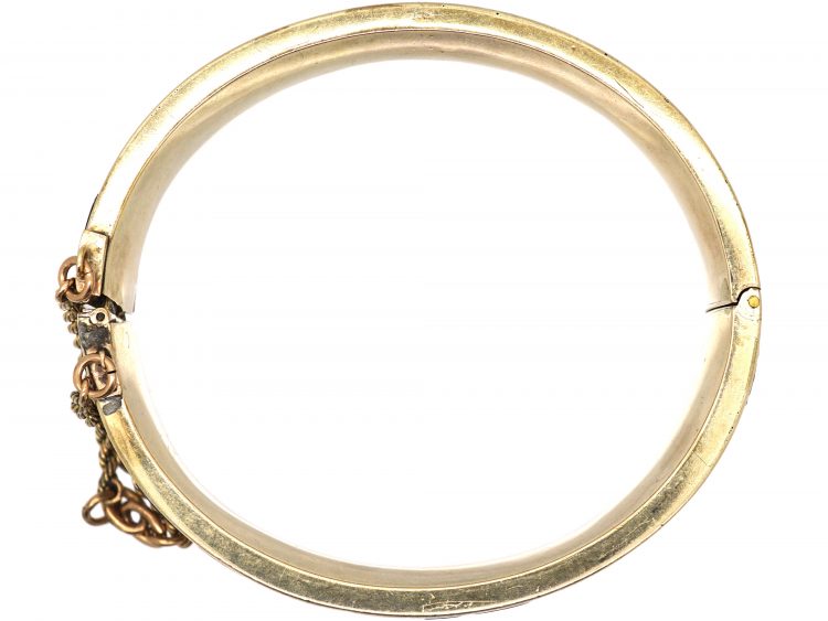 Victorian 15ct Gold Bangle set with Scottish Agates