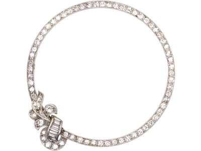 Art Deco Platinum & Diamond Circular Brooch
