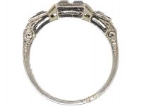 Mid 20th Century French Platinum, Sapphire & Diamond Ring by Jean-Thierry Bondt