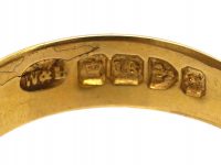 Victorian 18ct Gold Buckle Ring set with Three Diamonds