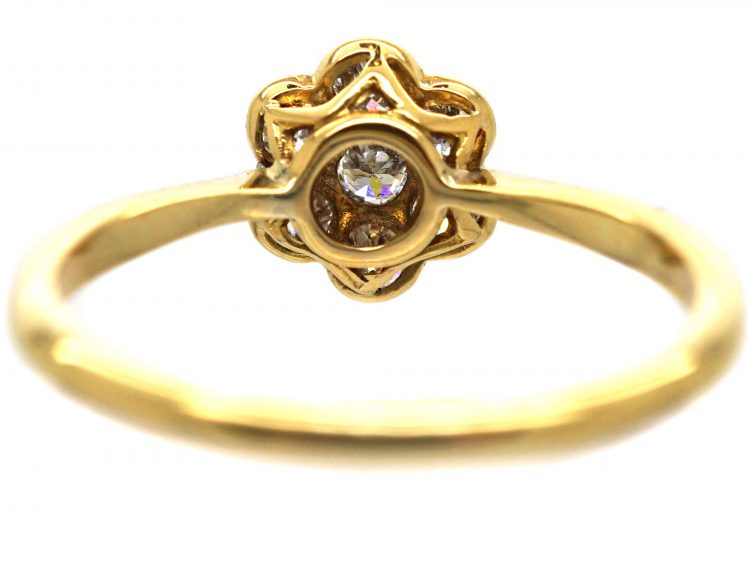 Edwardian 18ct Gold & Platinum Diamond Cluster Ring