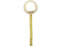 Edwardian Tie Pin set with a Natural Pearl