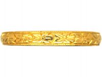 22ct Gold Wedding Ring with Flower Motif