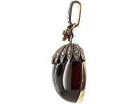 Victorian Large Strawberry Pendant set with a Garnet & Rose Diamonds