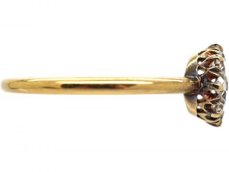 Edwardian 18ct Gold Diamond Daisy Cluster Ring