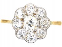 Edwardian 18ct Gold & Platinum, Diamond Daisy Cluster Ring