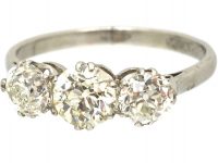 Art Deco Platinum, & Diamond Three Stone Ring