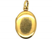 Edwardian 15ct Gold, Plain Oval Locket