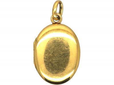 Edwardian 15ct Gold, Plain Oval Locket