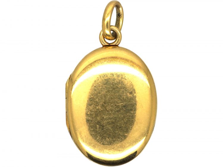 Edwardian 15ct Gold, Plain Oval Locket