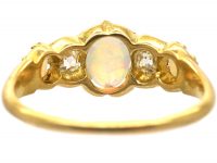 Victorian 18ct Gold, Opal & Diamond Five Stone Ring