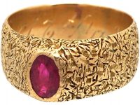Russian 14ct Gold Ring set with a Ruby