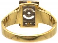 Retro 18ct White & Yellow Gold Ring set with Diamonds