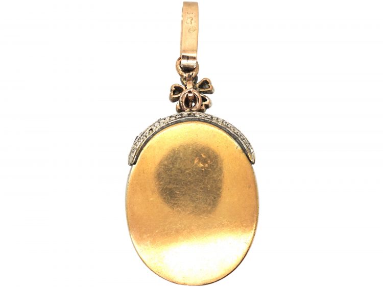 Victorian Large Strawberry Pendant set with a Garnet & Rose Diamonds
